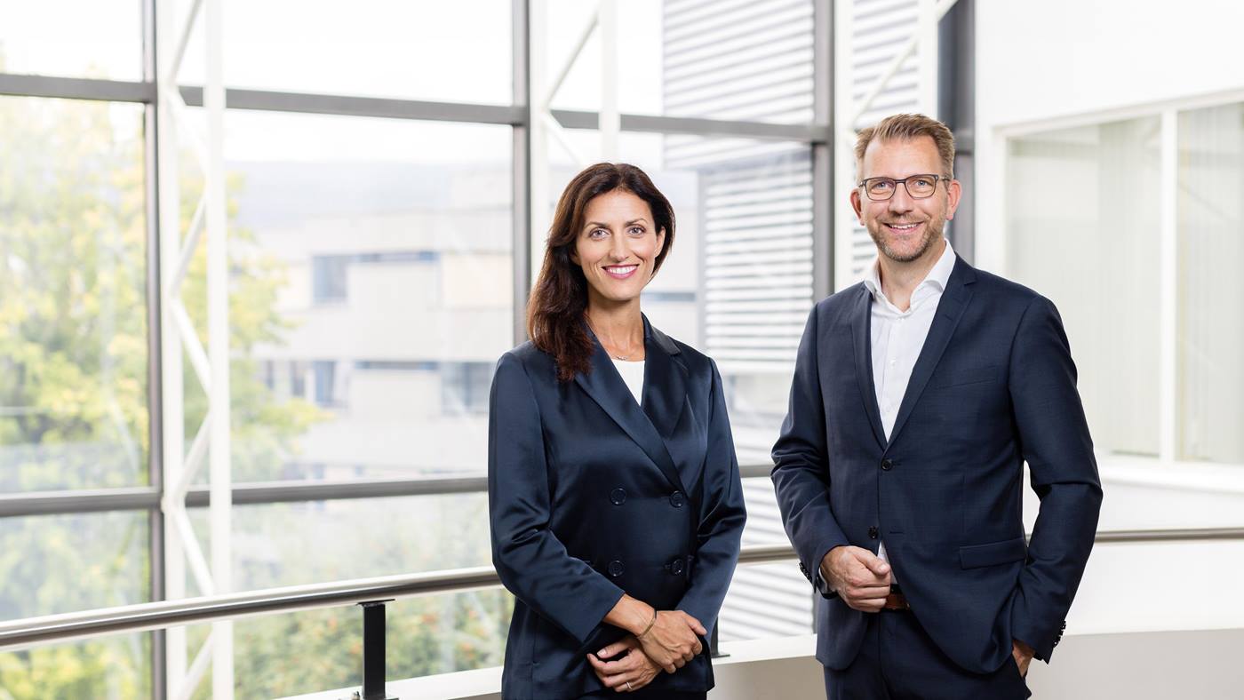 Swisslog CEO Jens Schmale and Swisslog CEO EMEA Giulia Colombi