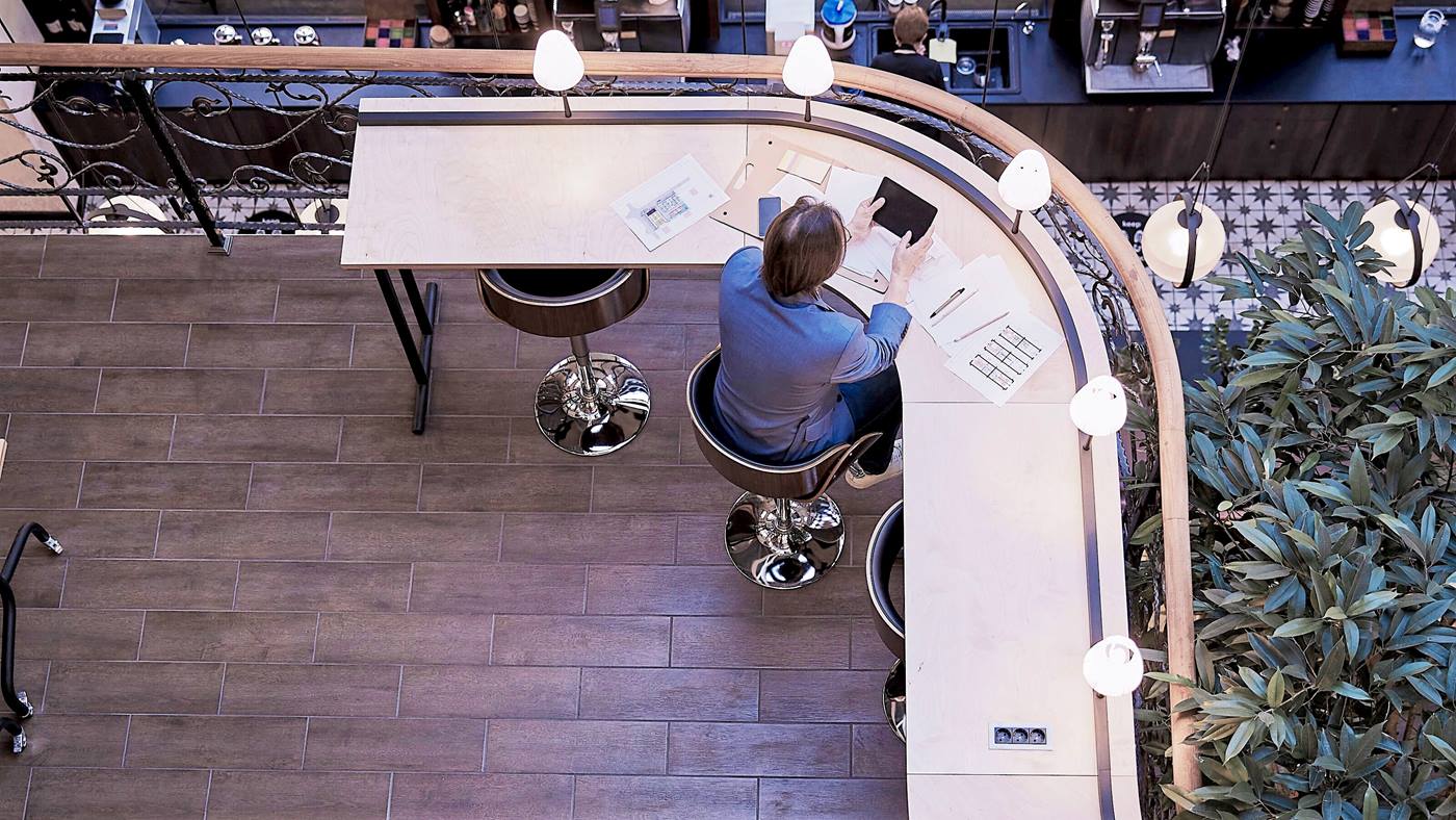 Remote working in coworking space