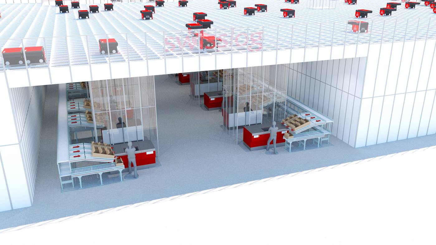 Swisslog Reference Sonepar 3D rendering AutoStore Italy