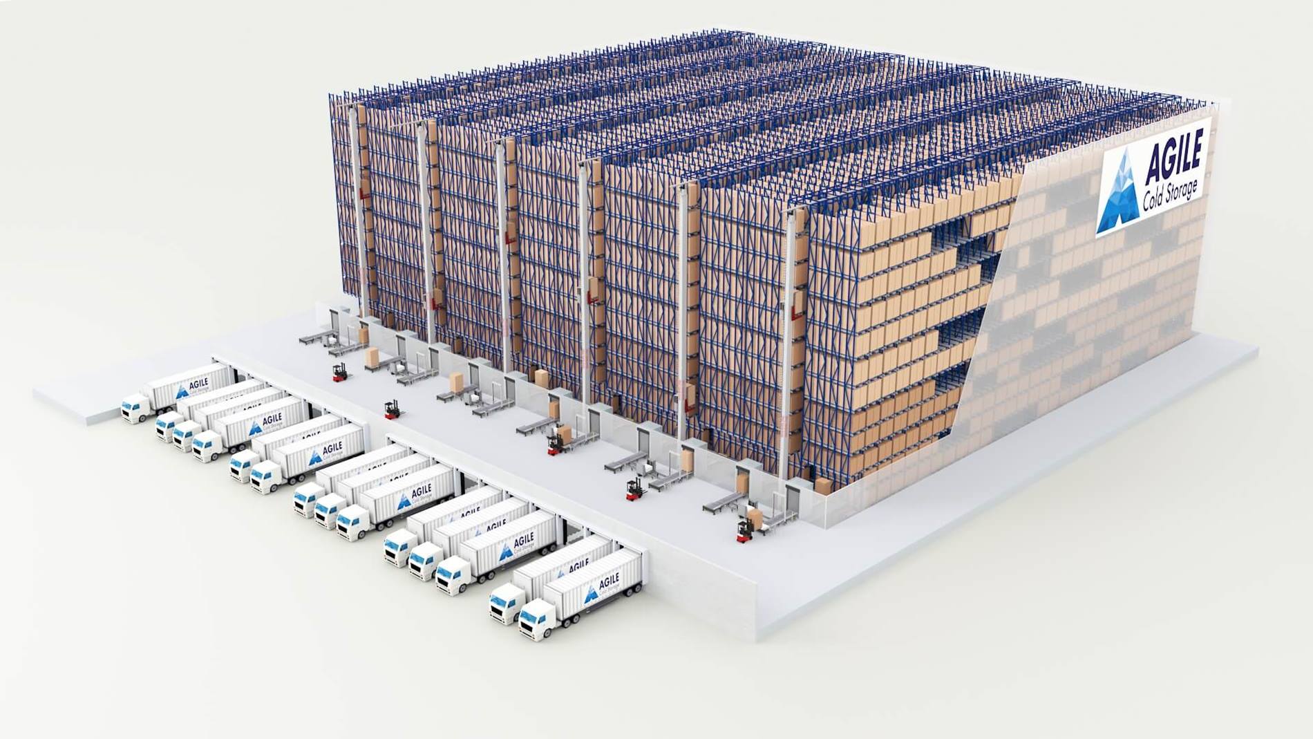 Swisslog customer warehouse rendering, Agile Cold Storage