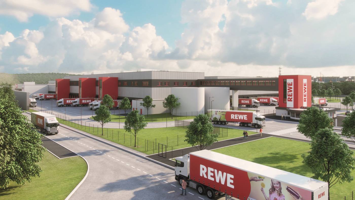 Swisslog Palettenlogistik für das neue Logistikzentrum mit Automatisierung bei Rewe