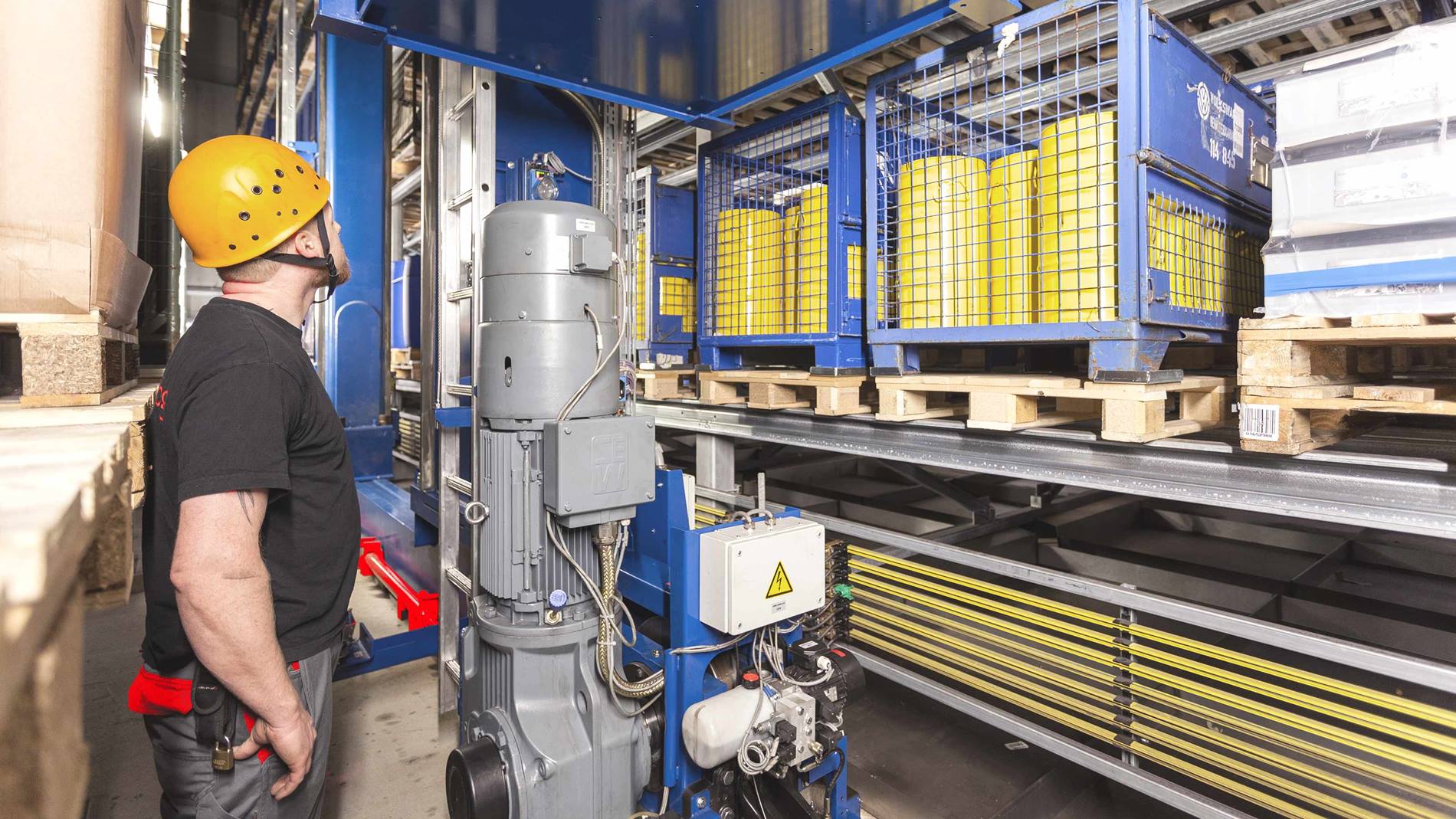 Swisslog service specialist at AMAG warehouse and distribution center