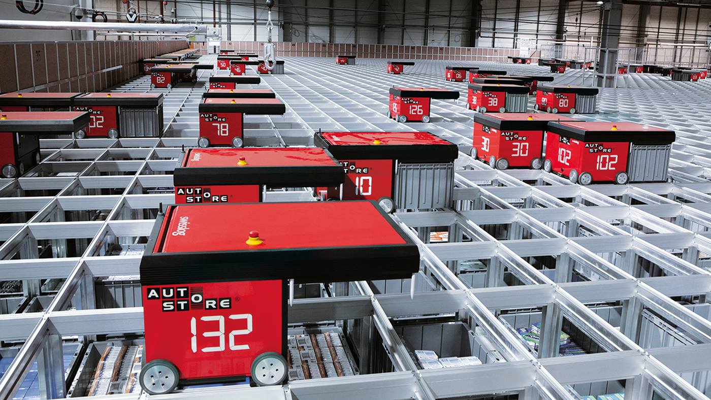 The Swisslog AutoStore grid solution at Asda’s automated IDC integrated distribution center 