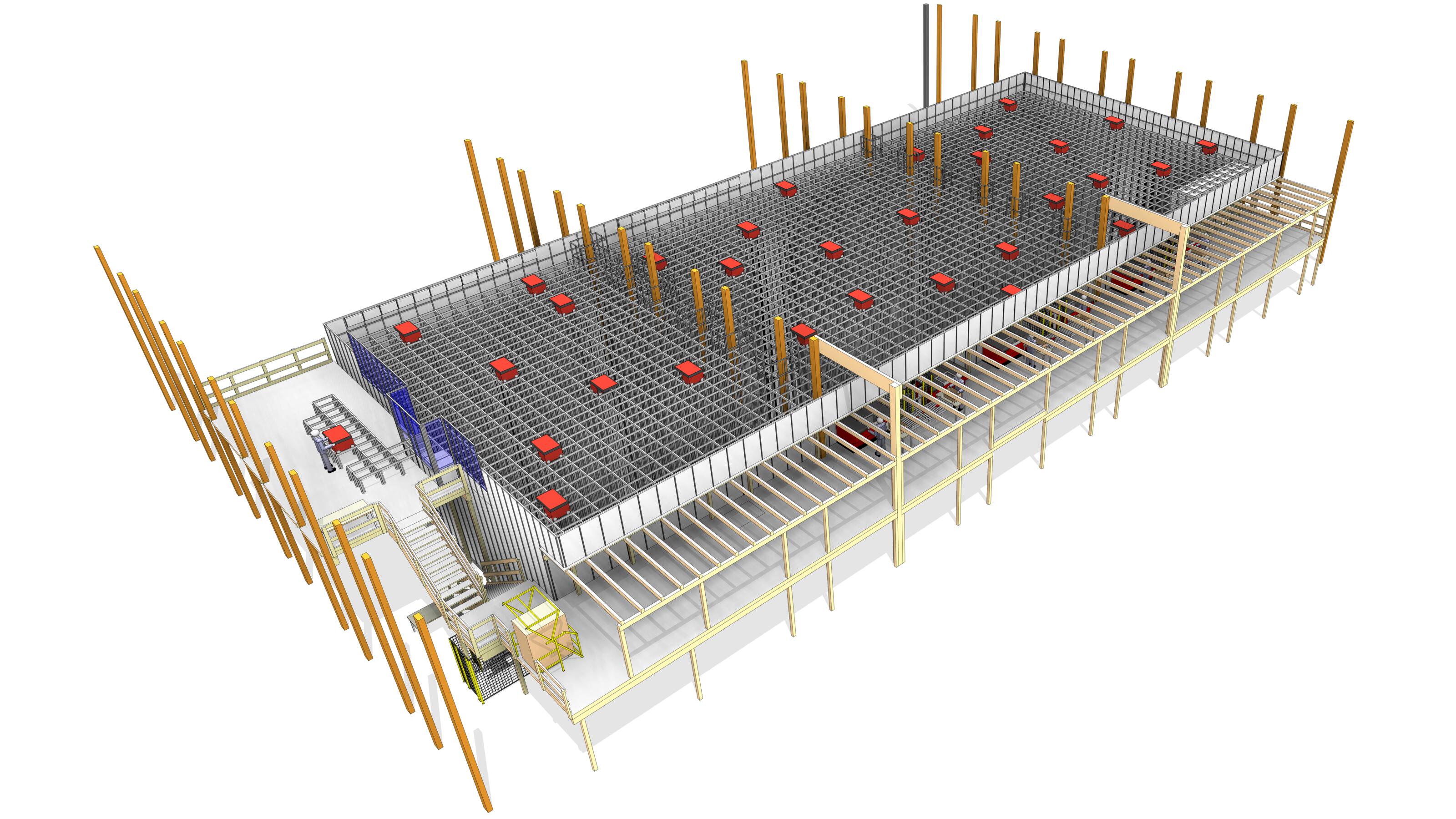 Swisslog AutoStore system for organic products. Design for Bio Partner Switzerland