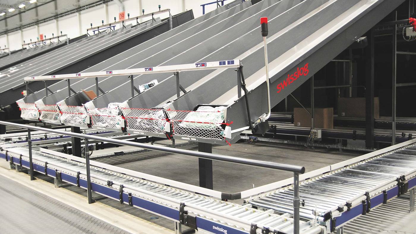 Chutes at the Stadium automated distribution center