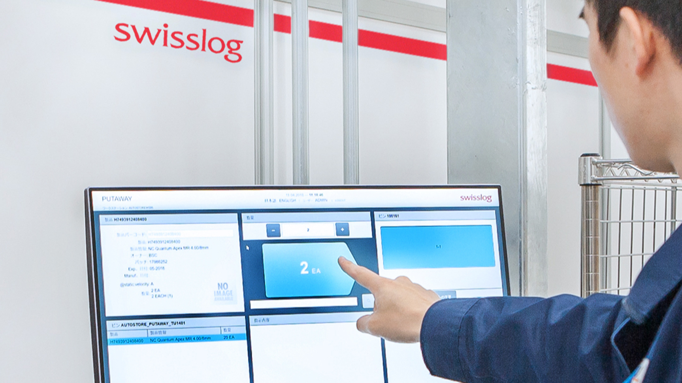 Man using SynQ interface Screen