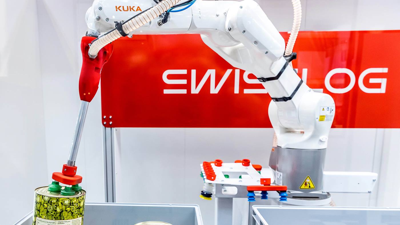 Swisslogs automated item picking robot at LogiMAT 2023