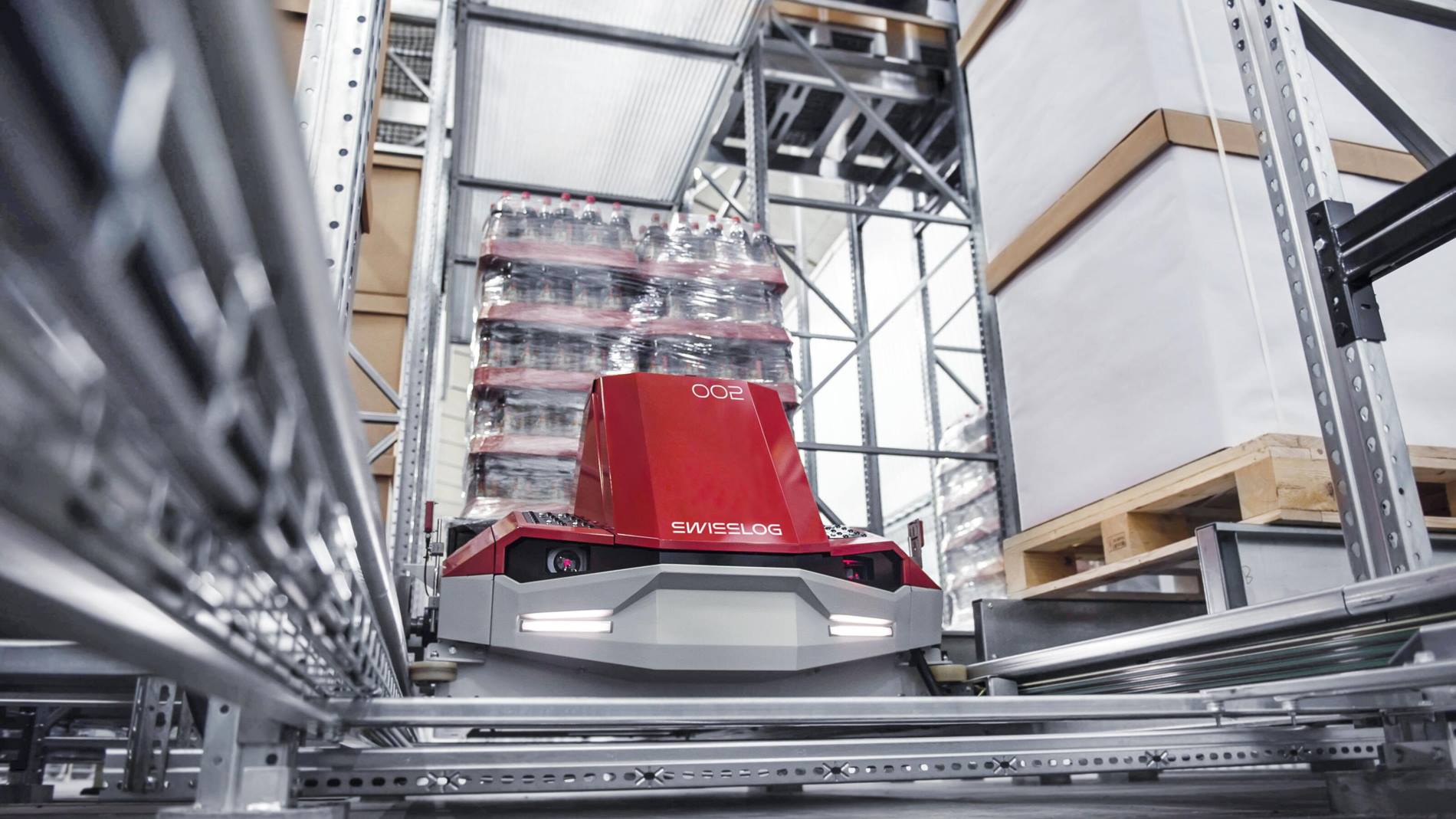 Swisslog PowerStore palletopslagsysteem met hoge dichtheid